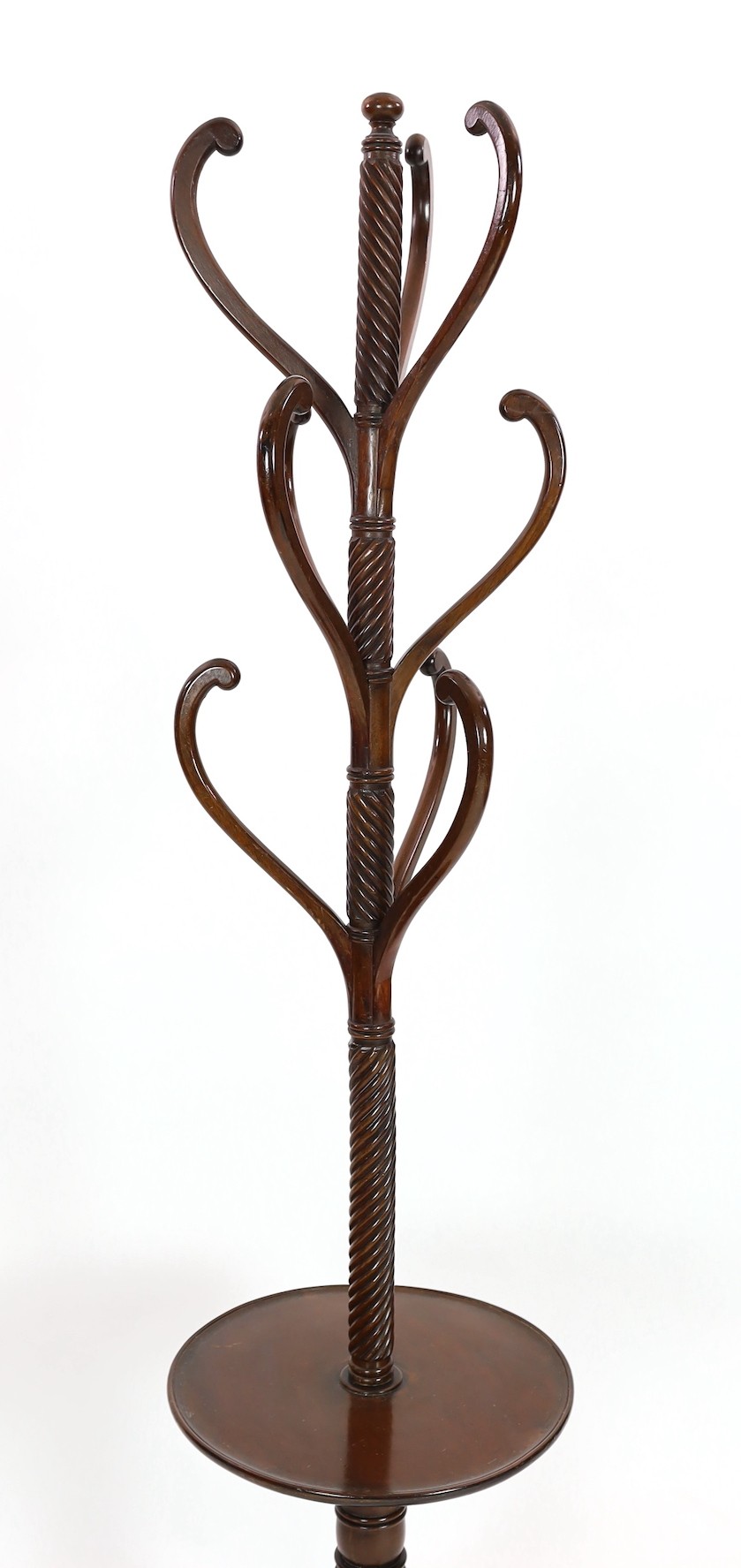 A Regency mahogany hat stand, height 196cm